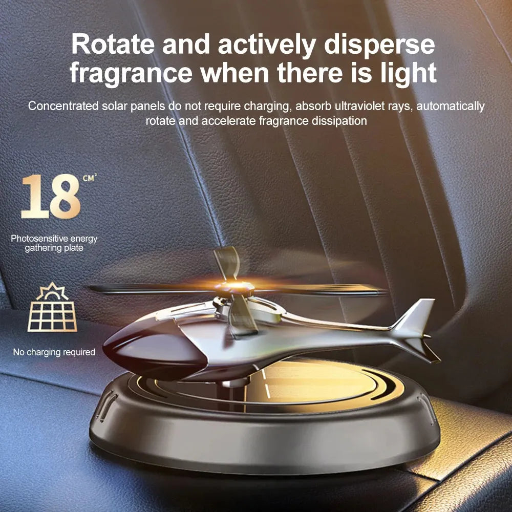 Speedwav Solar Powered Rotating Helicopter Aromacure Furnishing Air Freshener Fresh Aroma Perfume Car Interior Car Flavoring Decoration