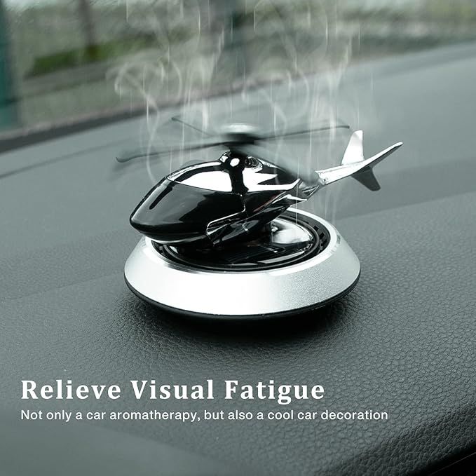 Speedwav Solar Powered Rotating Helicopter Aromacure Furnishing Air Freshener Fresh Aroma Perfume Car Interior Car Flavoring Decoration